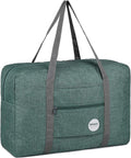 WANDF Foldable Travel Duffel Bag Luggage Sports Gym Water Resistant Nylon (B- Denim Green) | 18x14x8 inches, Airline Underseat Aprroved, Weekend Overnight Trips, Lightweight Packable by WANDF