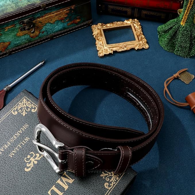 GALPADA Travel Money Belt for Men Pu Wallet Belt with Hidden Zipper Pocket Adjustable Money Wallet Secure Travel for Cash and Valuables 46.45 in - Image 2
