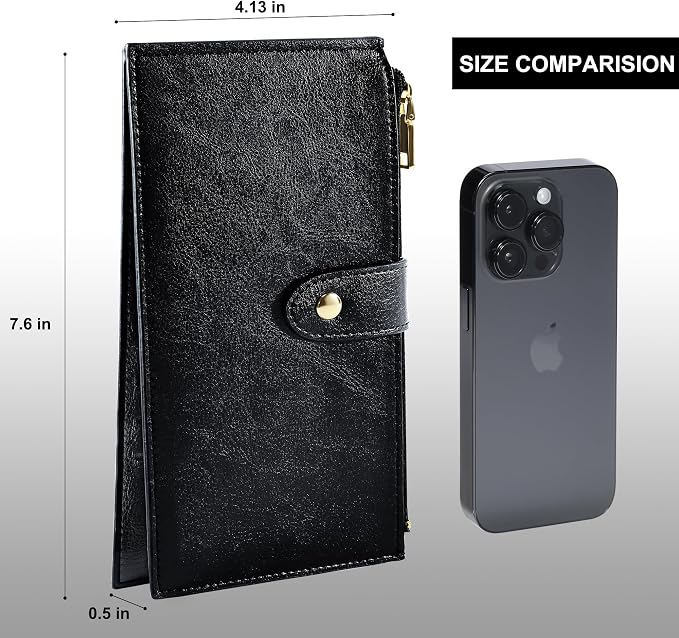 Travelambo RFID Wallet Women Large Size Bifold Multi Card Wallet Case with Zipper Pocke Credit Card Holder for Women - Image 6