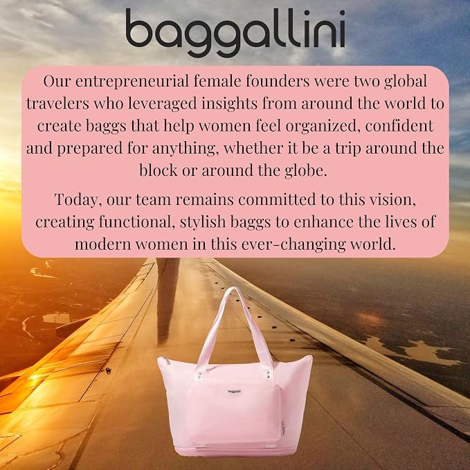 Baggallini Carryall Expandable Lightweight Travel Tote 22" Packable Folding Compact Nylon Washable Weekender w/Luggage Sleeve - Image 8