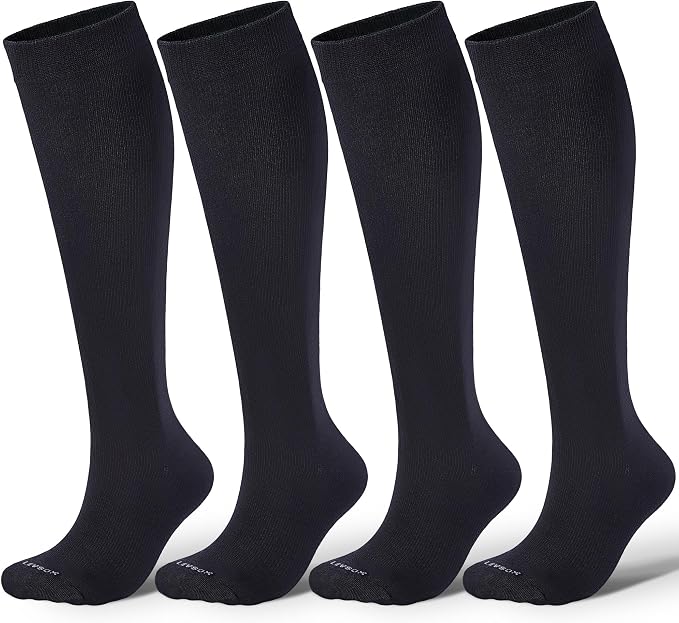 LEVSOX Cotton Compression Socks for Women Men 20-30 mmHg Knee High Cute Support Sock for Nurses Flying Pregnancy by Levsox