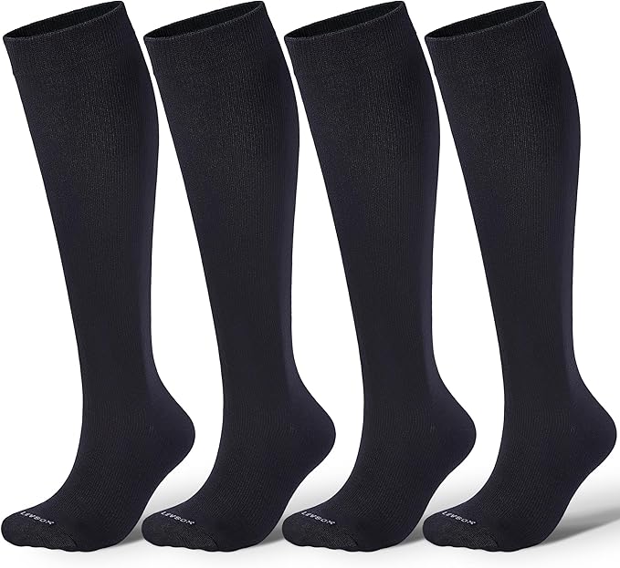 LEVSOX Cotton Compression Socks for Women Men 20-30 mmHg Knee High Cute Support Sock for Nurses Flying Pregnancy by Levsox