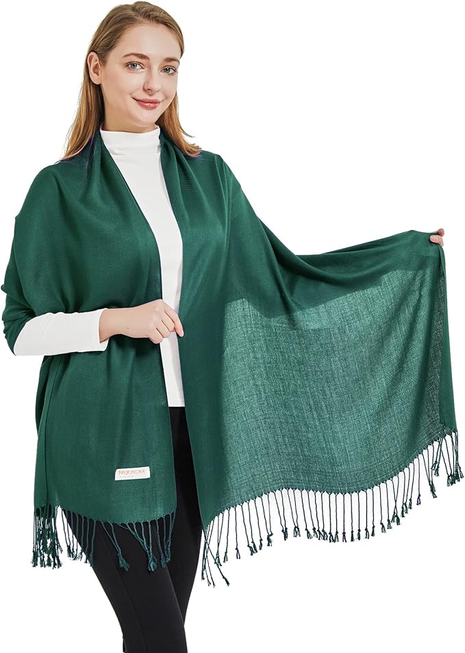 Soft Silky Pashmina Shawl Wraps Solid Colors Scarf for Wedding Evening Dresses - Image 3