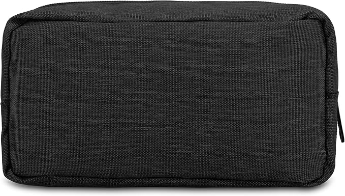 E-Tree Makeup Bag,Medium Travel Make up Pouch for Purse,Zipper Cosmetic Brush Skin Care Case for Women Man,Toiletry Bags,Tech Electronic Organizer,Small Canvas Storage for Personal Items,Black - Image 3