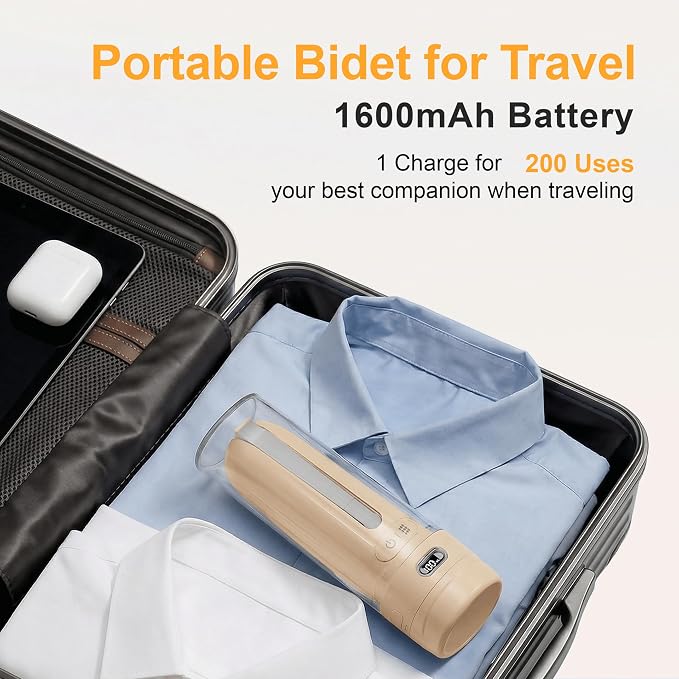 Electric Portable Bidet for Postpartum Care, Light Orange - Image 3