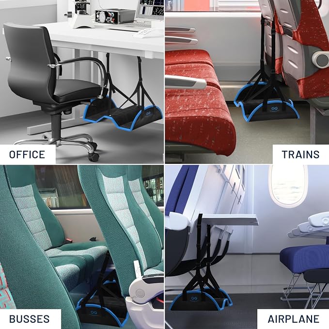 Everlasting Comfort Airplane Foot Hammock - Memory Foam Foot Rest for Plane Travel - Portable Foot Rest for Air Travel, Desk & Car - Airplane Essentials Foot Hammock for Plane Travel - Image 7
