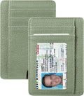 FINTIE Slim Front Pocket Wallet, RFID Blocking Credit Card Holder | Minimalist Card Cases with ID Window for Men Women, Sage Green by Fintie