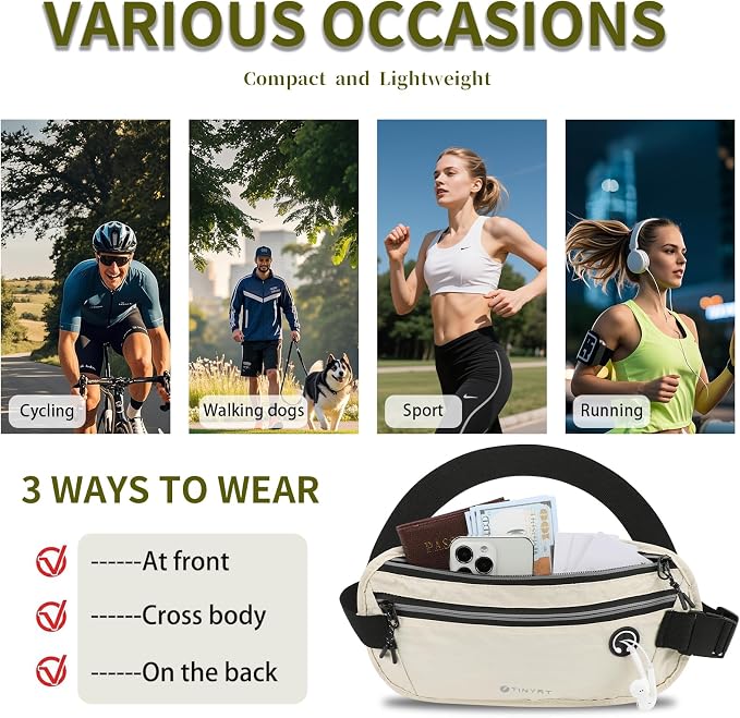 Slim Running Belt for Women Men Runners Fanny Packs With Phone Holder Hidden Pockets Exercise Waist Bag for Marathon Workout - Image 7