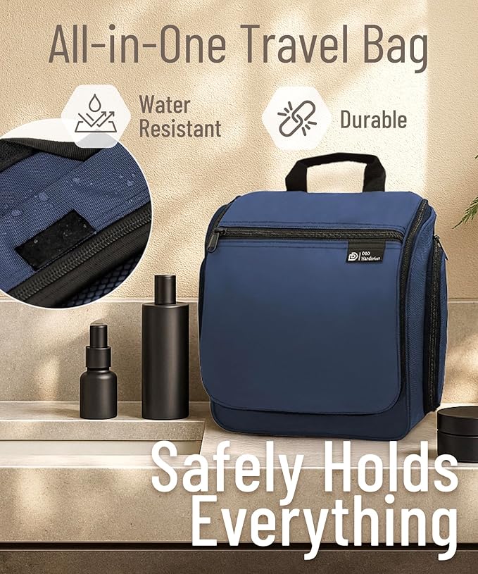 D&D Wanderlust D&D Hanging Travel Toiletry Bag for Men and Women – Cosmetics, Makeup and Toiletries Organizer Kit with 10 Compartments - Image 5