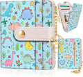 Jogjam Cute Dinosaur Rfid Girls Teen Women Wallet, Small Credit Card Holder | PU Leather Bifold Cash Zipper Coin Pocket ID Window, for Female Ladies Teen Girls Girly Gifts by Jogjam