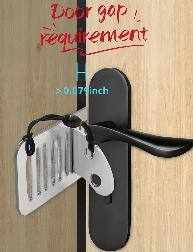 Portable Door Lock, 1 Pcs | For Travel, Hotel Door Locks for Travelers Security, Travel Safety Door Lock Device, Anti-Theft Stopper for Apartment - Image 4