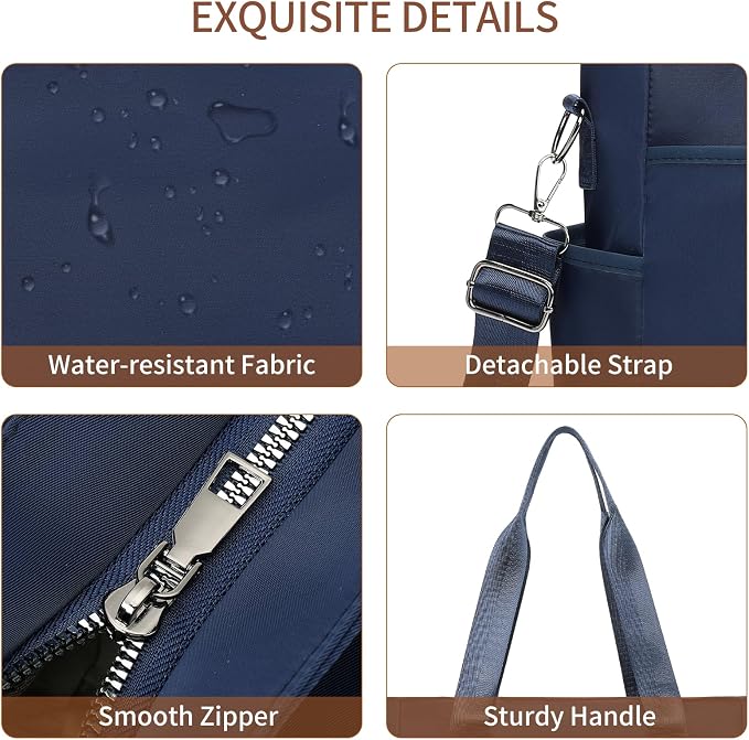 Corduroy Tote Bag for Women Crossbody Bags Lightweight Handbags Shoulder Bag with Zipper Pockets for Work Shopping - Image 6