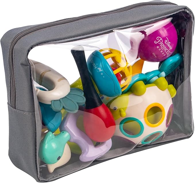 Remobia Hicol TSA Approved 5-Piece Diaper Bag Organizer Pouch Set Clear Waterproof TPU Kids Toiletry Storage Set Travel Packing Clutch Cube Bags for Baby Nursing (Grey) - Image 6