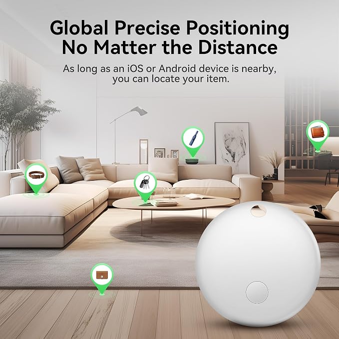 Air Tracker Tag-2 Pack for Android/iOS - [Apple MFi Certified] | Bluetooth Air Smart Tags Works with Apple Find My/Find Hub APP, Key Finders, Item Locator for Keys, Bags, Suitcases, Luggage - Image 5