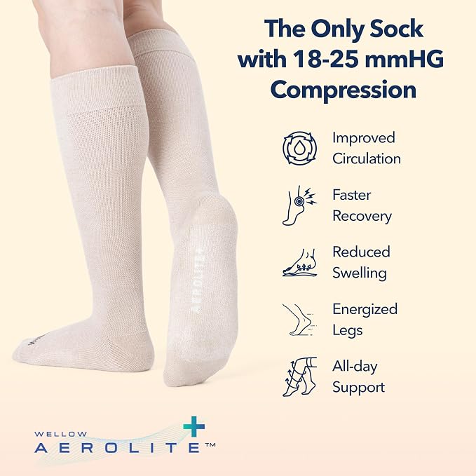 Aerolite+ Knee High Summer Compression Socks for Women & Men 18-25mmHg – Circulation Support & Swelling Relief for Travel, Nurses, Pregnancy – Breathable, Lightweight & Moisture-Wicking Bamboo - Image 3