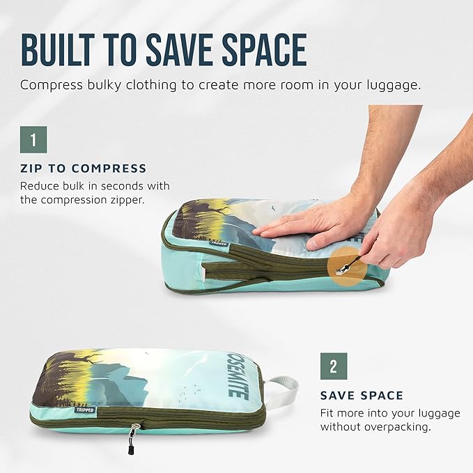 TRIPPED Travel Gear Large Compression Packing Cubes 7-Piece Set for Travel - Image 5