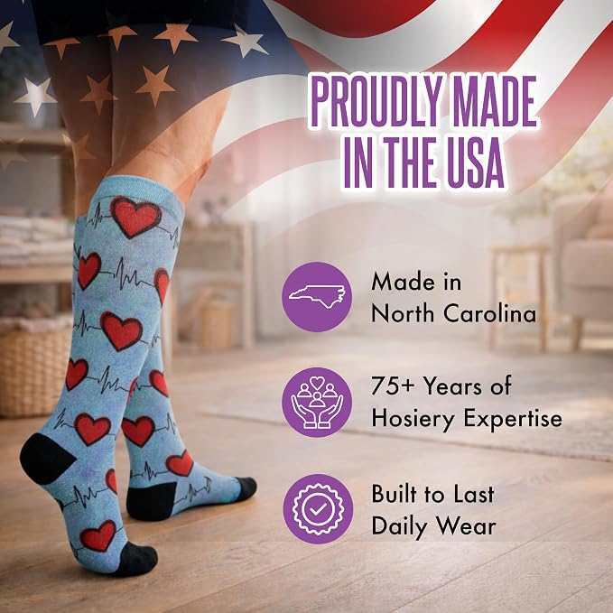 Crazy Compression Socks, Comfortable Support Socks for Recovery, Travel, Hiking, and Long-Hour Comfort w/Fun Designs - Image 6