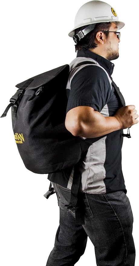 Guardian Fall Protection 00768 Ultra Sack Small Black Canvas Duffel Back Pack - Image 2