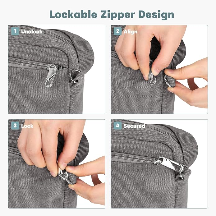 Anti Theft Crossbody Bag for Women, RFID Blocking Travel Purse Slash Proof | CHUNLI Pickpocket Proof Crossbody Bags, Travel Purse Bag with Lockable Zippers & Slash Resistant Strap - Image 6