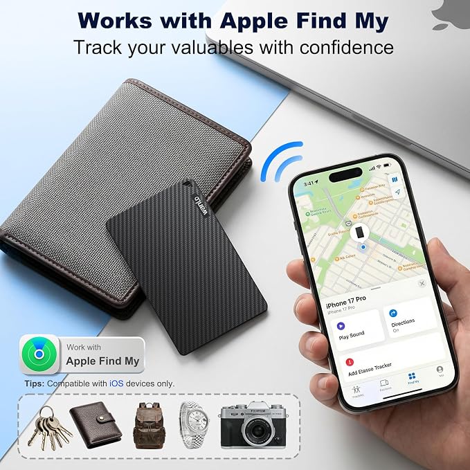 Wallet Tracker for Apple Find My, [Apple MFi Certified], iOS Only | 5+ Year Battery, Ultra-Slim Smart Card Tracker for Walle, Wallet Tracker Card forWallet, Passport, Luggage, Purse & Backpack - Image 3