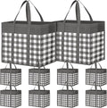 WOWBOX Reusable Grocery Bags,10-Pack, Foldable Reusable Shopping Tote Bags bulk with Reinforced Handles,Large Storage Bags with Water Resistant Coating for Groceries,Multipurpose,Grey-White by WOWBOX
