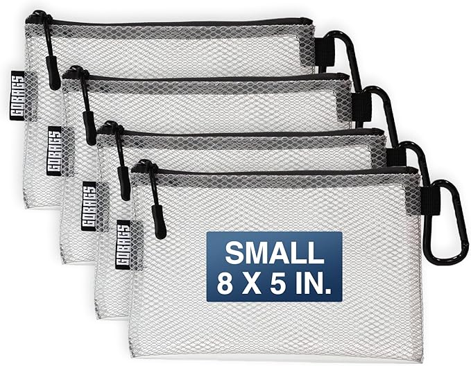 Air Production Small Clear Zipper Pouch (4‑Pack) – Cable Organizer & Travel Gear Bag for Electronics, Camera Accessories, Tool Pouch & Small Tech Storage by Unknown