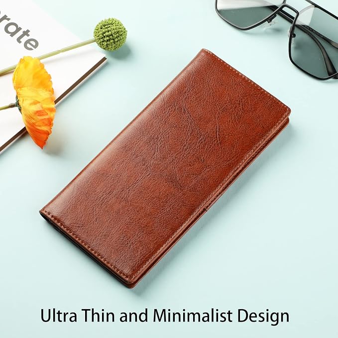 Ultra Slim Thin Leather Women Wallet RFID Blocking Credit Card Holder Bifold Long Ladies Billfold - Image 2