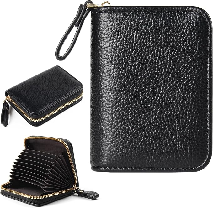 Credit Card Wallet, RFID Card Case Wallet, Zipper Card Cases Holder for Men Women, RFID Blocking, KeyChain Wallet, Compact Size Card Organizer Case for Women by Ecovision