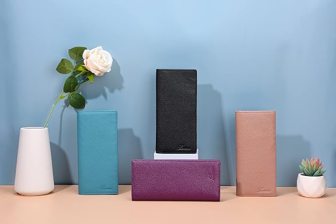 Ultra Slim Thin Leather Women Wallet RFID Blocking Credit Card Holder Bifold Long Ladies Billfold - Image 6