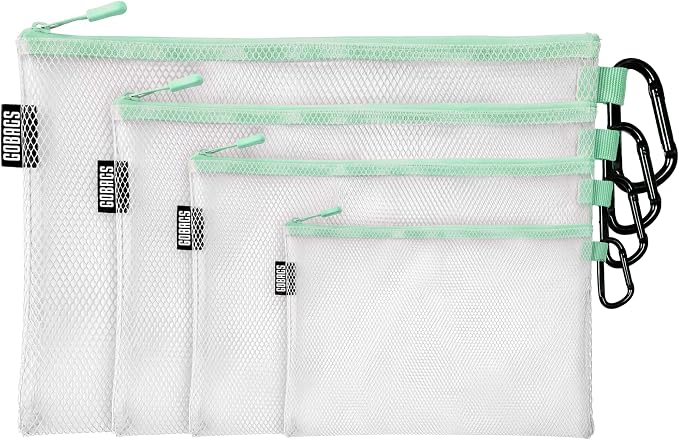 Air Production Multi‑Size Clear Zipper Pouch (4‑Pack) – Cable Organizer & Travel Gear Bag for Electronics, Camera Accessories, Tool Pouch & Small Tech Storage (Mint Green) by Unknown