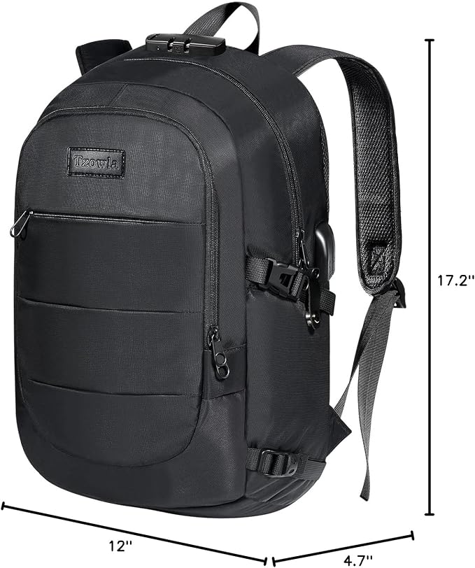 Tzowla 35 Liter Anti Theft Backpack with Giant Tumbler Holder Pocket and Lock,15.6 Inch Laptop Backpack - Image 8
