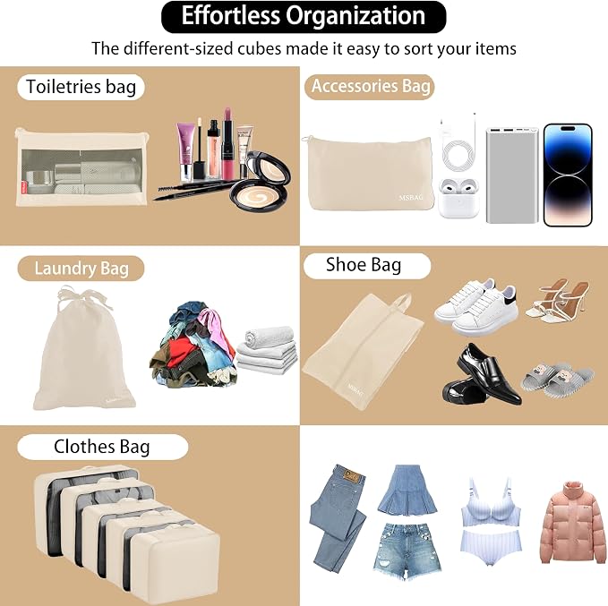 9 set Packing Cubes for Travel,Effortless Organization Cube for Quick Packing& Unpacking, Travel Must Have Suitcase Organizer Essentials for any Journey,Cruise,Camping,hiking,Vacation,Business trip - Image 2