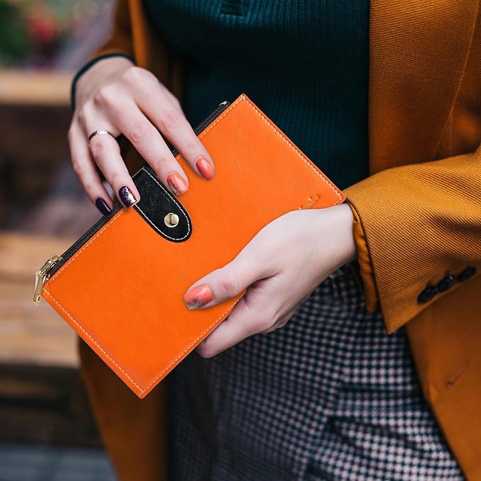 Travelambo RFID Wallet Women Large Size Bifold Multi Card Wallet Case with Zipper Pocke Credit Card Holder for Women - Image 2