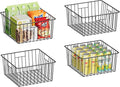 X-cosrack Metal Wire Baskets for Pantry Organization and Storage Freezer Organizer Bins with Handles 4 Pack-12"x12"x6" Extra Large Mesh Bin for Pantry Kitchen Laundry Closet Garage Patent Design by X-cosrack