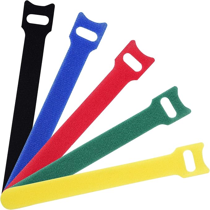 Cable Ties Reusable - 6 Inches Multi-Colour Adjustable Cord Straps Cord Ties for Cable Management Organizer, Multi-Purpose Reusable Hook and Loop for Home, Office and Garage (50) - Image 2