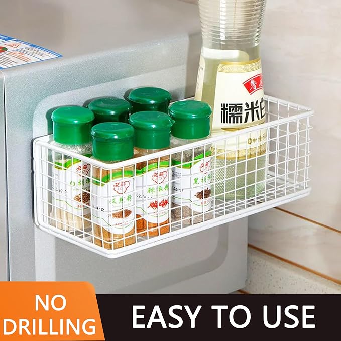 Magnetic Shelf Fridge Basket Bin for Whiteboard Washer Dryer Locker Cabinet | No Drilling Or Tools Needed, Reusable Magnet Organizer Classroom Office Home Kitchen Laundry Storage Rack Container Holder - Image 6