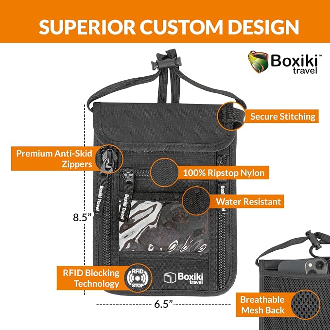 Complete RFID Travel Security Set - Hidden Money Belt and Sleek Neck Wallet - Ultimate Protection for Your Valuables on the Go. - Image 5