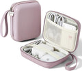 Portable Charger Case, Tech Pouch Travel Organizer, L, Purple | Hard Shell Electronic Storage for MacBook Power Adapter, Magic Mouse, Charging Cords, Power Bank Laptop Accessories by Linpr
