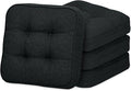 GOFORIT Chair Cushions Set of 4,Tufted Shredded Memory Foam Chair Pads, Non-Slip Seat Cushions with Removable Cover, 16'' x 16'', 4 Pack,Black by Unknown