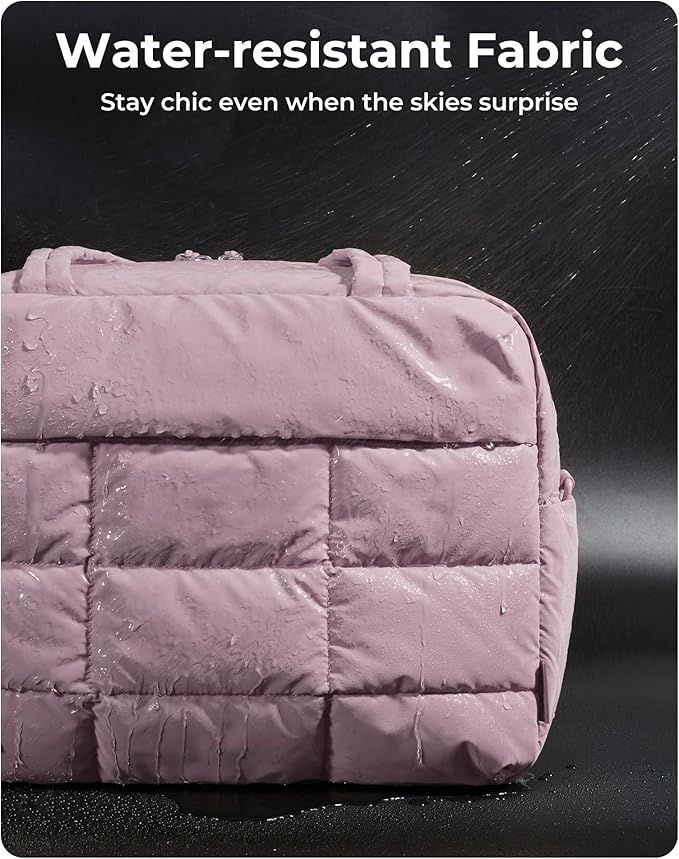 BAGSMART Gym Bag for Women, Carry on Travel Duffel Bag, Water-resistant Weekender with Shoe Compartment for Gym Travel Work, Purple, Medium - Image 6