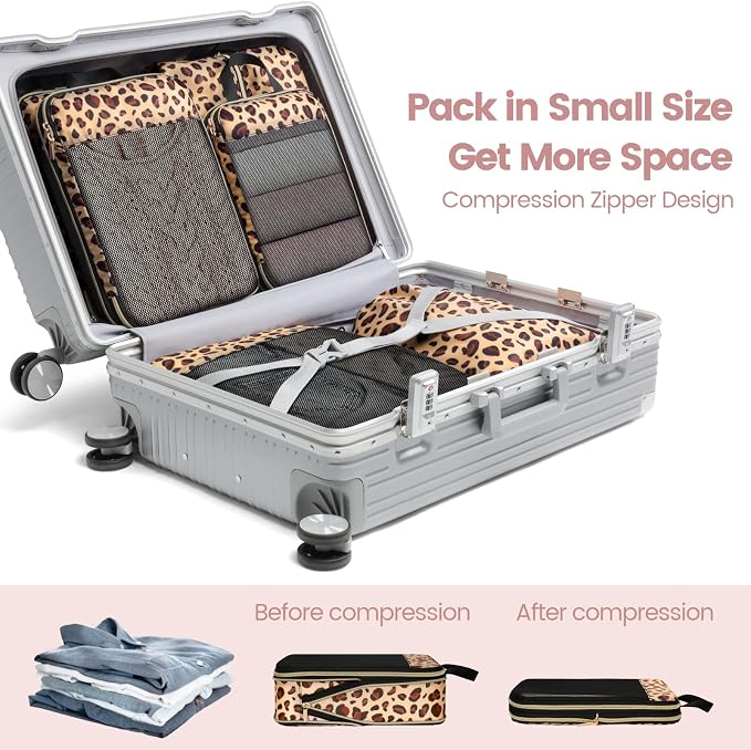 Cambond Compression Packing Cubes for Travel Women - Lightweight Luggage Organizers Bag Packing Cubes for Carry on Suitcases - Image 3