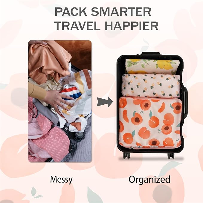 4 Pcs Compression Packing Cubes for Travel, Waterproof Luggage Organizer Washable Storage Bags Set - Packaging Cubes for Backpack Travel and Carry-Ons - Image 6