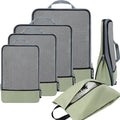 BAGAIL 4 Set/6 Set/8 Set Compression Packing Cubes Travel Accessories Expandable Packing Organizers (Half Mesh, 6-Matcha Green) by BAGAIL