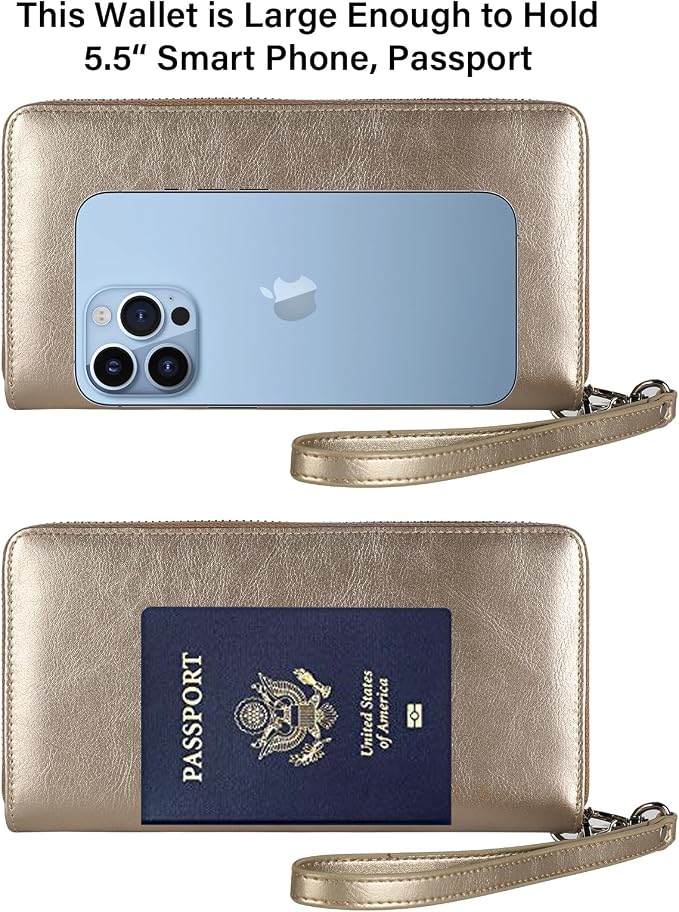 Small Compact Women Wallet RFID Blocking Genuine Leather Bifold Purse with ID Windows - Image 7