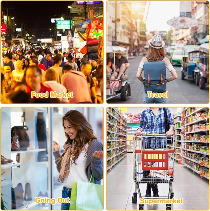 6 Pcs Reusable Shopping Bags Foldable,Grocery Bags in Pocket,Waterproof and Machine Washable,Eco-friendly Travel Recycle Polyester Tote Bags for Daily Shopping Supplies load - Image 7