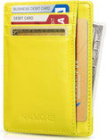 KALMORE Genuine Leather Front Pocket Slim Wallet Credit Card Holder with ID Window by KALMORE