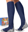 Comfortable Cotton Compression Socks | 20-30mmHg Ankle Arch Support Socks, Breathable Extra Cushion for Flying Travel Nurse, Graduated Support for Women Men by Lalapapa
