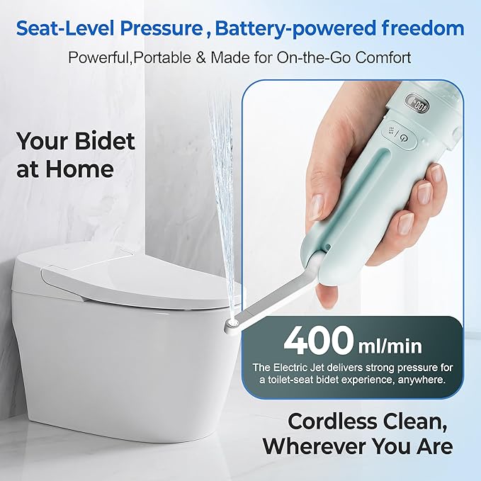 Electric Portable Bidet – Rechargeable Travel Bidet for Women Postpartum Care & Personal Hygiene | with 3 Pressure Modes for Home Travel & Camping (Aqua) - Image 2