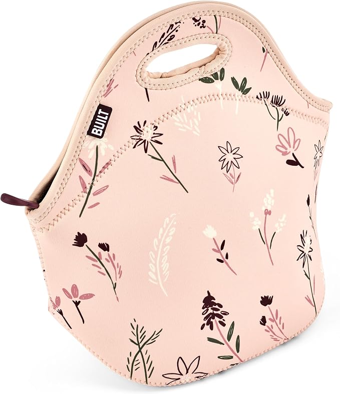 Built Gourmet Getaway Neoprene Lunch Bag - Rose Floral | Insulated Neoprene Tote with Zipper & Handles, Reusable Lunch Bag for Work, School, Travel & Picnics, Machine Washable - Image 3