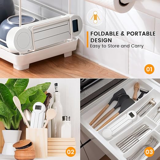 Folding Food Scale,Digital Kitchen Scale,Highly Accurate Compact Small Scale with LCD Display,Portable Food Scale Multiple Units Supported, Travel Scale for Measuring Intake of Healthy - Image 4